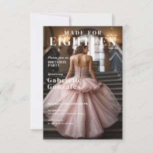 Made for Eighteen Blush Pink 18th Birthday Invitation