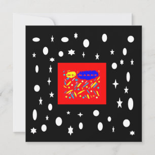 MADE FOR KAREN RED AND BLACK WHITE NAMED INVITATION