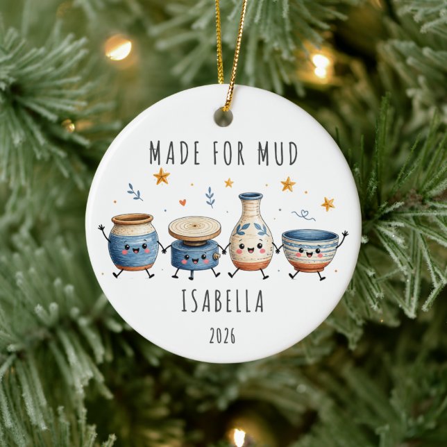 Made for Mud Personalised Pottery  Ceramic Ornament (Tree)