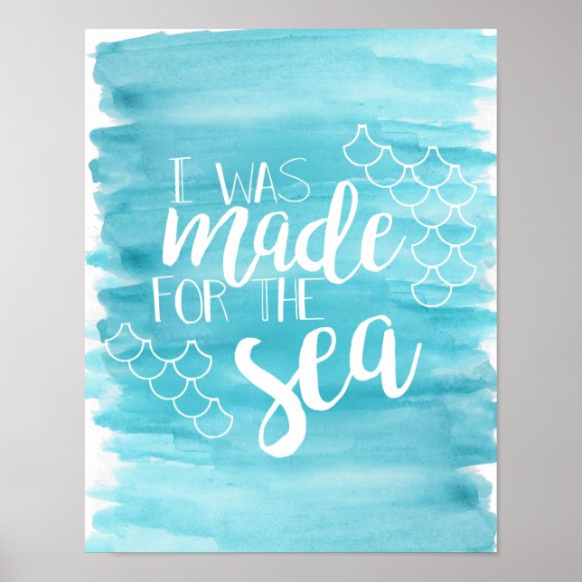Made For The Sea Watercolor Poster (Front)