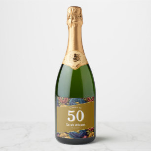 Made For You Anemones Charm Birthday Party Sparkling Wine Label