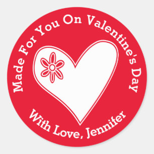Made For You On Valentine's Day Classic Round Sticker
