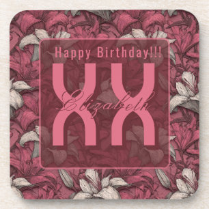 Made For You Pink Lilies Accent Party Coaster