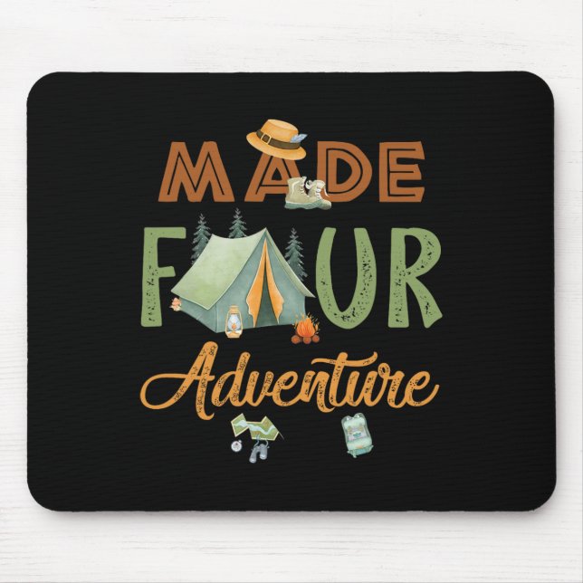Made Four Adventure 4th Birthday Camping Themed Pa Mouse Pad (Front)
