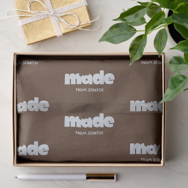 Made From Scratch | Brown Rustic Home Bakeries Fun Tissue Paper (Gift)