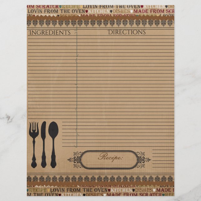 Made From Scratch Double-sided Recipe Card (Front)