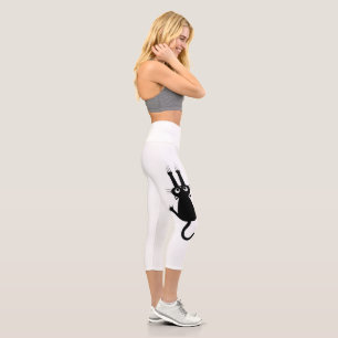 Made From Scratch Funny Hanging Cat Leggings