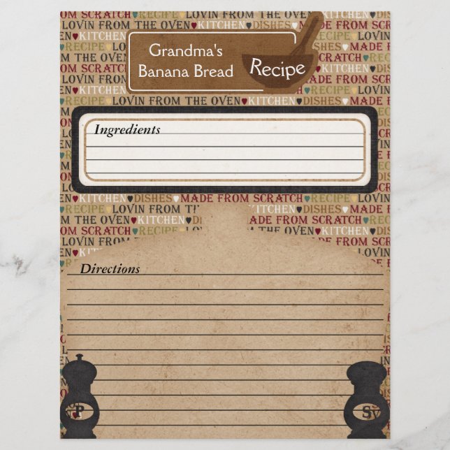 Made From Scratch Matching Recipe Set Insert (Front)