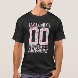 Made In 00 21 Years Of Being Awesome Florals Birth T-Shirt