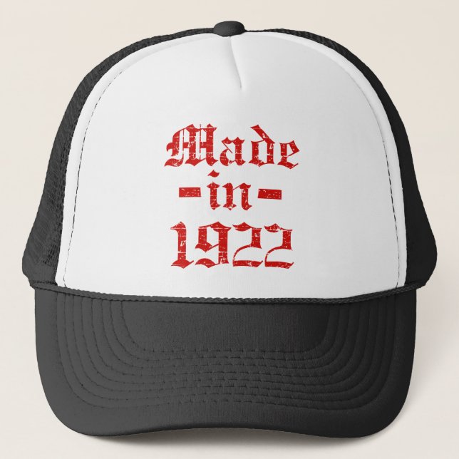 Made in 1922 designs trucker hat (Front)