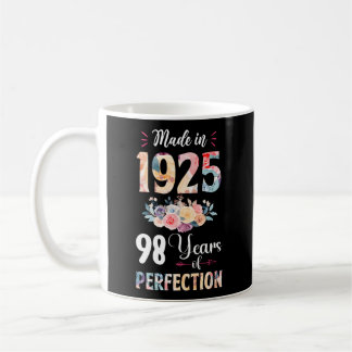 Made In 1925 Floral 98 98Th Coffee Mug