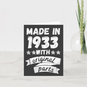 made in 1933 with original parts, note card
