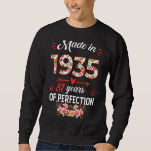 Made In 1935 Floral 87 Years Old 87th Birthday Wo Sweatshirt