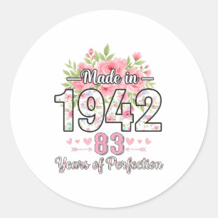 Made In 1942 Floral 83rd Birthday Women 83 Years O Classic Round Sticker