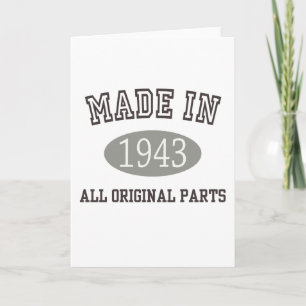 Made In 1943 All Original Parts Card