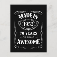 Made in 1952 70 years of being awesome 2022 bday