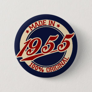 Made In 1955 6 Cm Round Badge