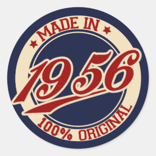 Made In 1956 Classic Round Sticker