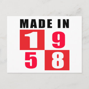 Made In 1958 Birthday Designs Postcard