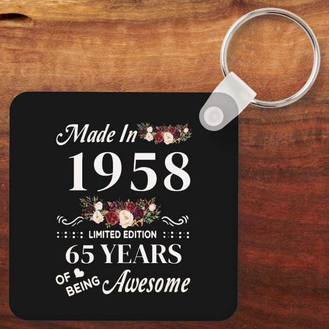 Made In 1958 Limited Edition 65 Years Of Being Key Ring (Back)