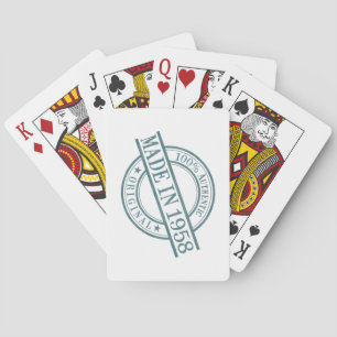 Made in 1958 Round Rubber Stamp Style Logo Playing Cards
