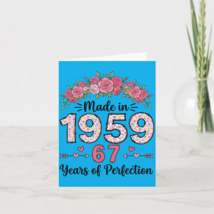 Made In 1959 Floral 67th Birthday Gifts Women 67 Card