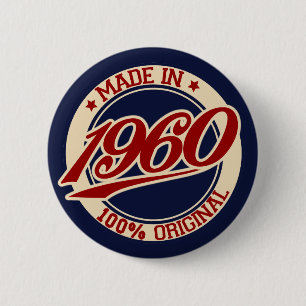 Made In 1960 6 Cm Round Badge