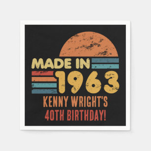Made In 1963 60th Birthday Napkin