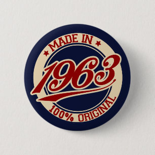 Made In 1963 6 Cm Round Badge