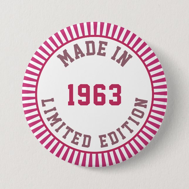 Made in 1963 7.5 cm round badge (Front)