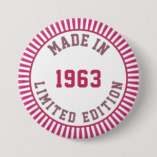 Made in 1963 7.5 cm round badge
