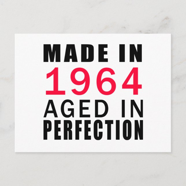 Made In 1964 Aged In Perfection Postcard (Front)
