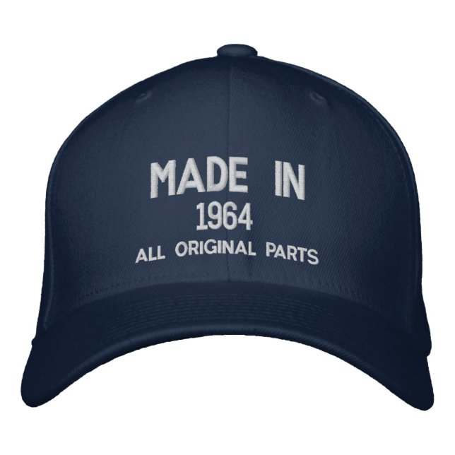 Made in 1964 Embroidered Cap - Customisable (Front)
