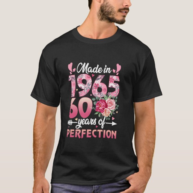 Made In 1965 60th Birthday Gifts Women 60 Years Ol T-Shirt (Front)
