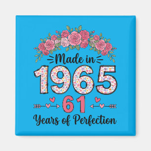 Made In 1965 Floral 61st Birthday Gifts Women 61 Magnet