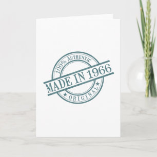 Made in 1966 Round Rubber Stamp Logo Birth Year Card