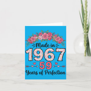 Made In 1967 Floral 59th Birthday Gifts Women 59 Card