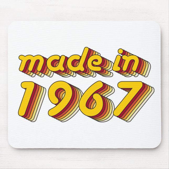 Made in 1967 (Yellow&Red) Mouse Pad (Front)