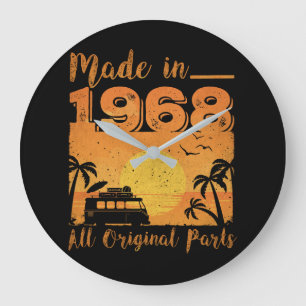 Made in 1968 All Original Parts 50th Birthday Gift Large Clock