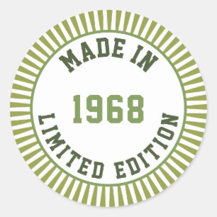 Made in 1968 classic round sticker