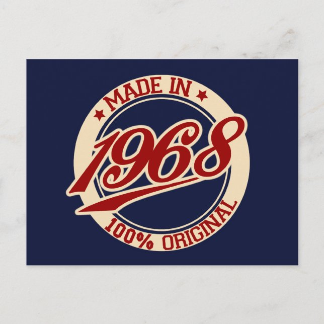Made In 1968 Postcard (Front)