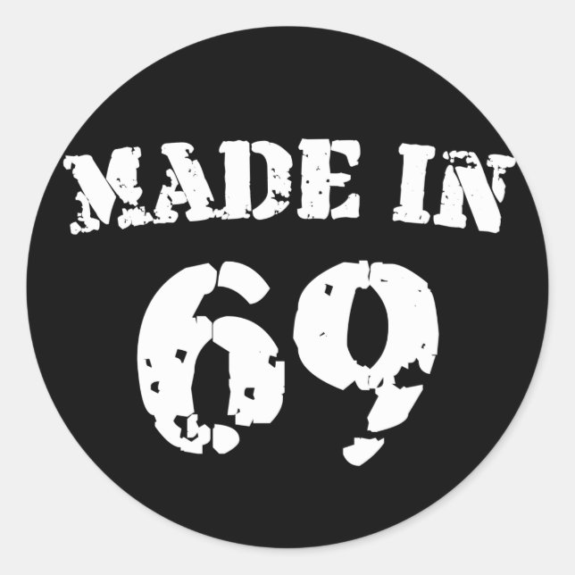 Made In 1969 Classic Round Sticker (Front)