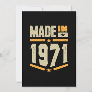 Made In 1971 Birthday Gift Invitation