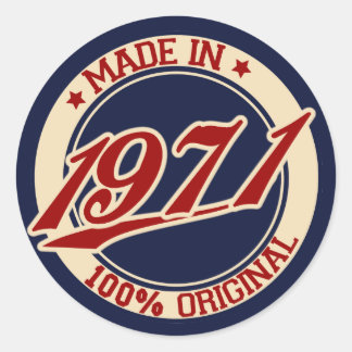 Made In 1971 Classic Round Sticker