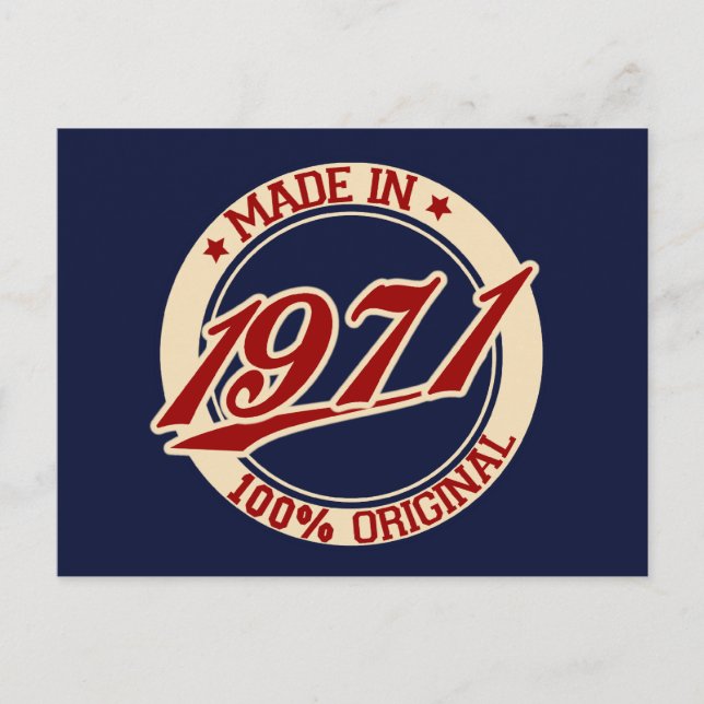 Made In 1971 Postcard (Front)