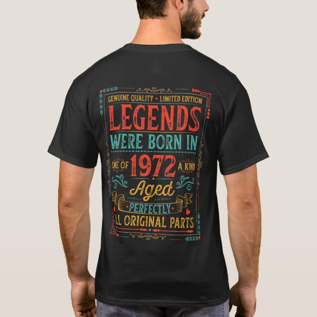 Made In 1972 50 Years Old Gifts 50Th Birthday Gift T-Shirt (Back)