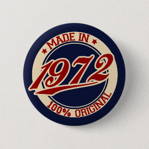 Made In 1972 6 Cm Round Badge