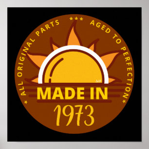 MADE IN 1973 funny birthday gift Poster