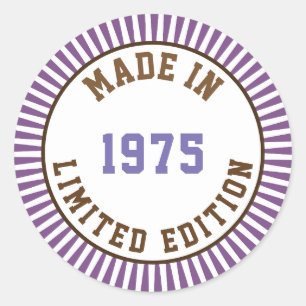 Made in 1975 classic round sticker