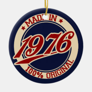 Made In 1976 Ceramic Tree Decoration